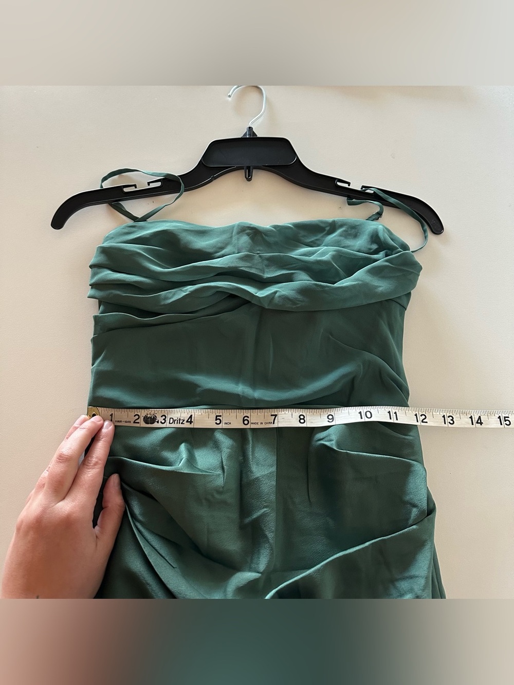 NEW House Of CB Teia Draped Corset Midi Dress Forest Pine Green S Satin - Picture 5 of 8